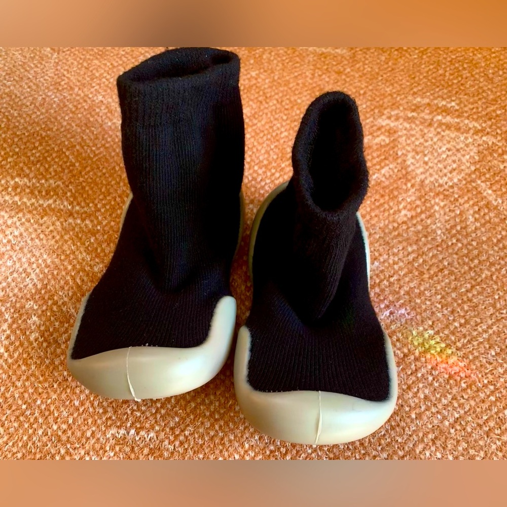 Tiny Explorings Black Sock Shoes 12-18 Month